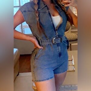 Denim romper